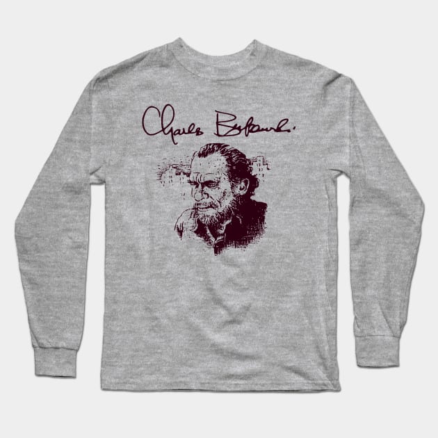 Bukowski Long Sleeve T-Shirt by darklordpug